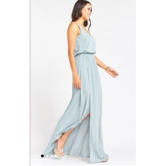 Show Me Your Mumu Kendall Maxi Dress in Silver Sage Crisp NWT Medium - Picture 4 of 8
